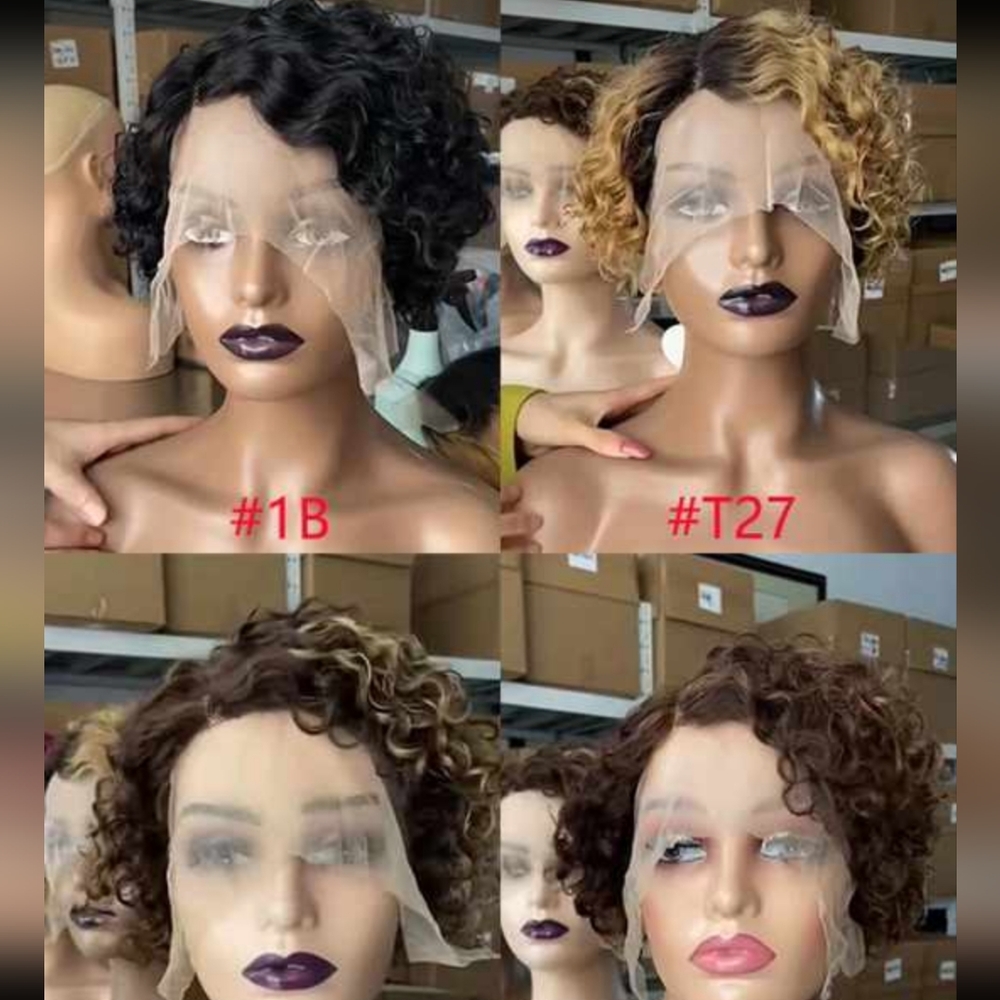 Short pixel curly wigs